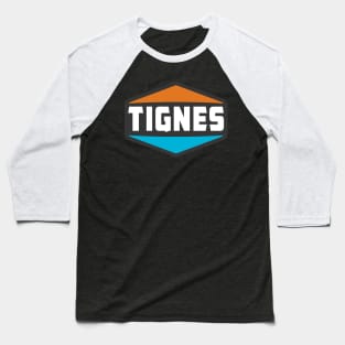 Skiing Tignes France Ski Baseball T-Shirt